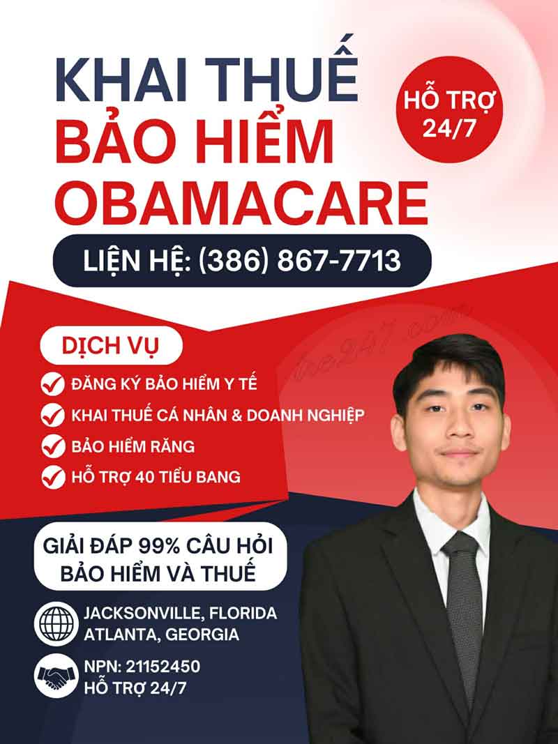 Khai Thuế & Bảo Hiểm Obamacare – Hỗ Trợ 24/7