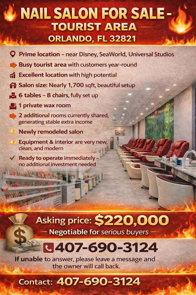 Sang Tiệm Khu Du Lịch – Orlando, FL 32821