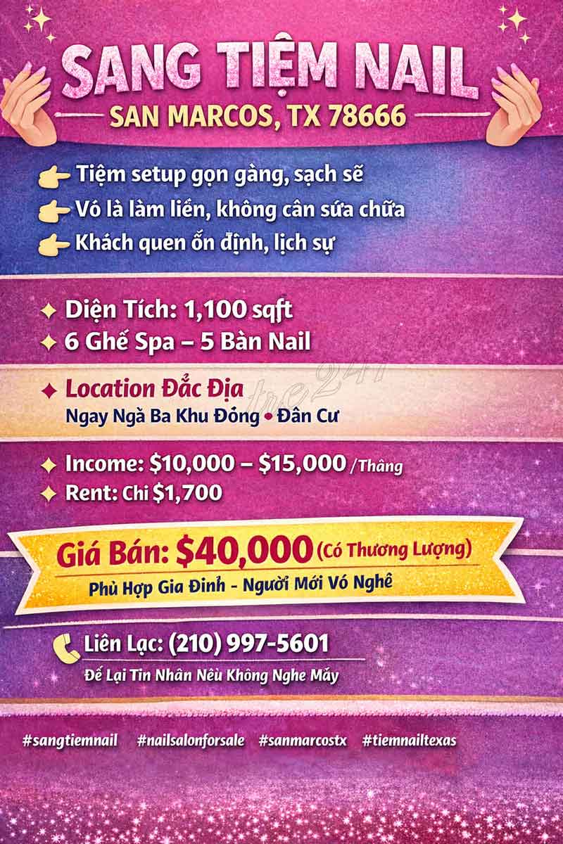 Cần Thợ Nail Gấp Brownwood TX 76801