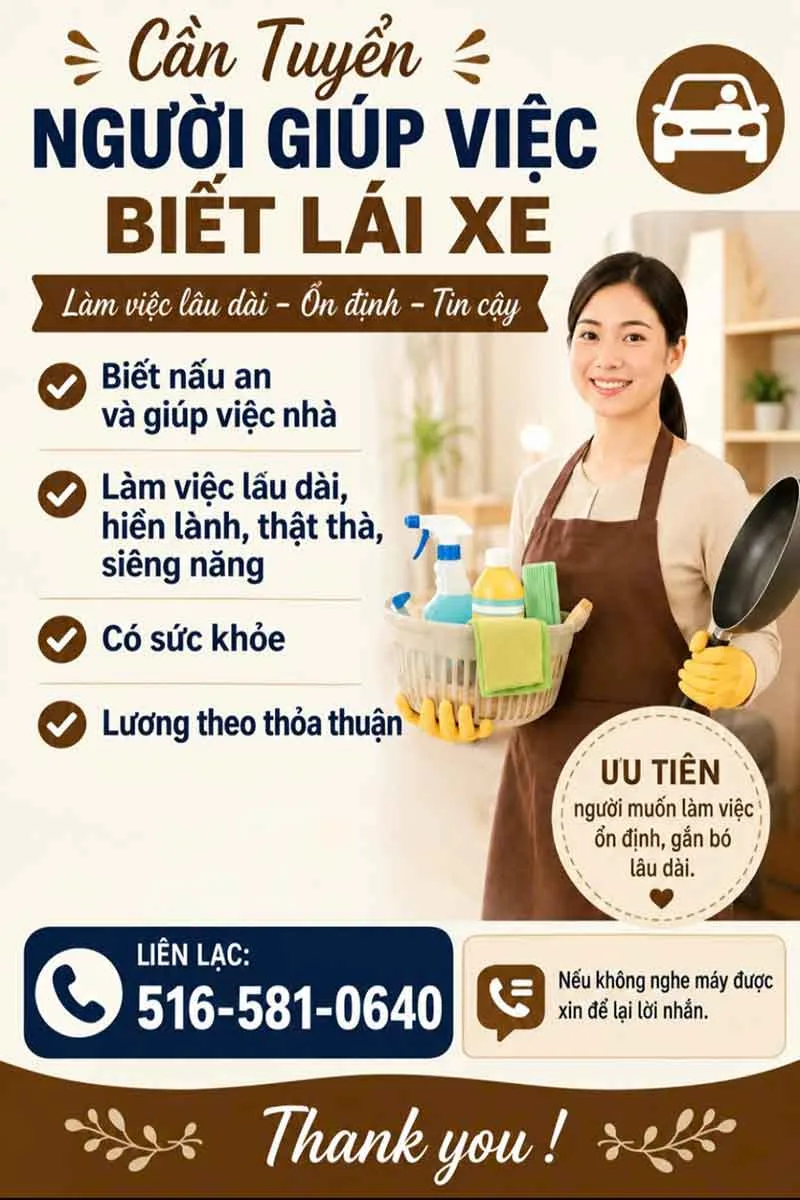Cần Cô Giúp Việc ở Long Island, New York