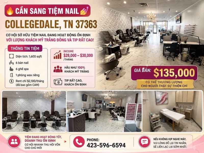 Cần Sang Tiệm Nail – Collegedale, TN 37363
