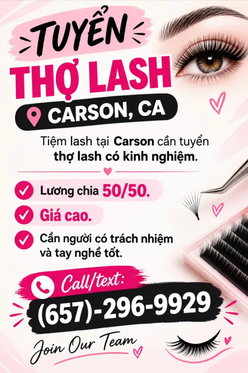 Cần Thợ Lash Tại Carson, California - Thu Nhập Tốt