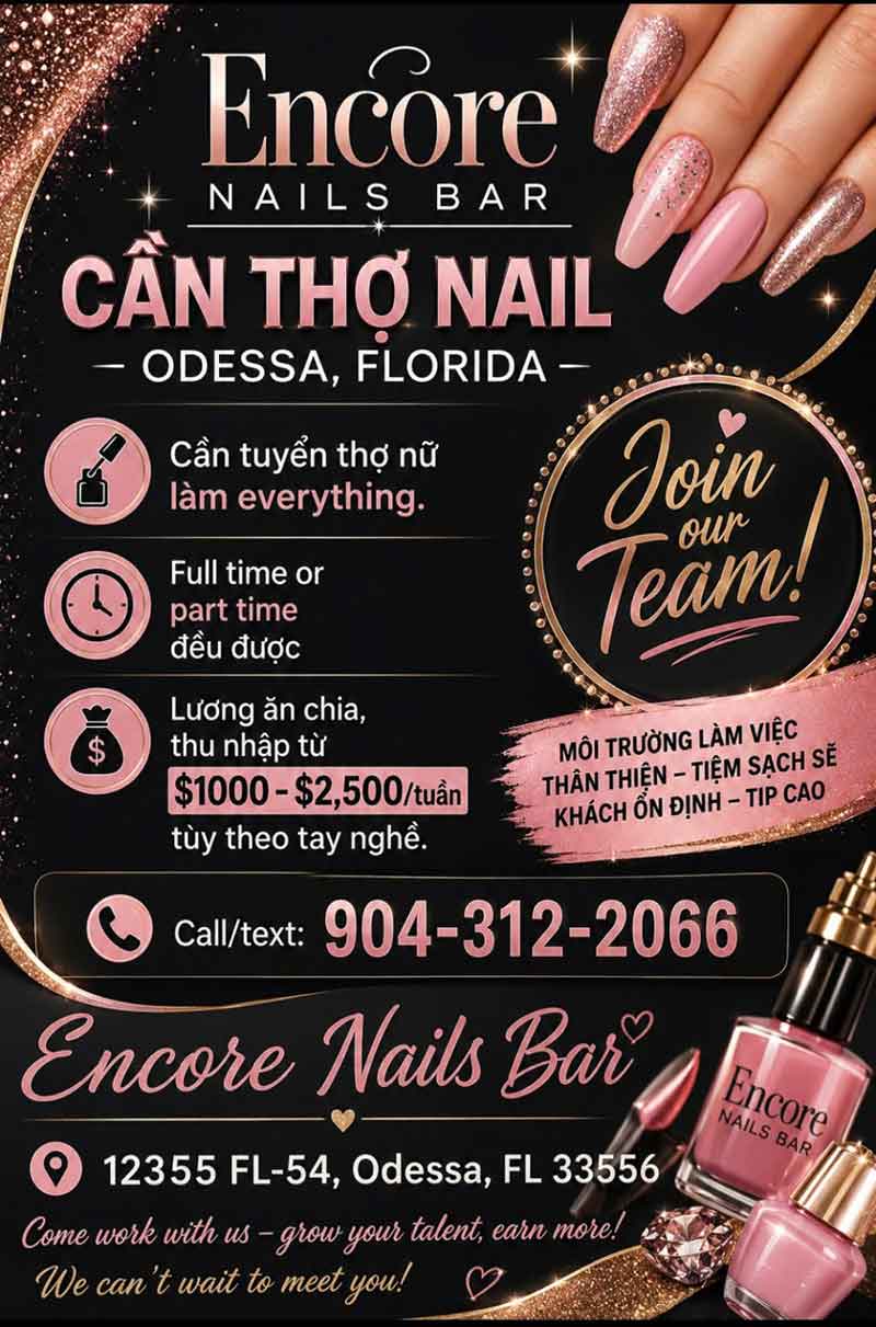 Cần Thợ Nails Cho Tiệm Ở Odessa, Florida - Everything