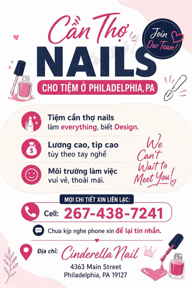 Cần Thợ Nails Cho Tiệm Ở Philadelphia, Pennsylvania - Design, Everything