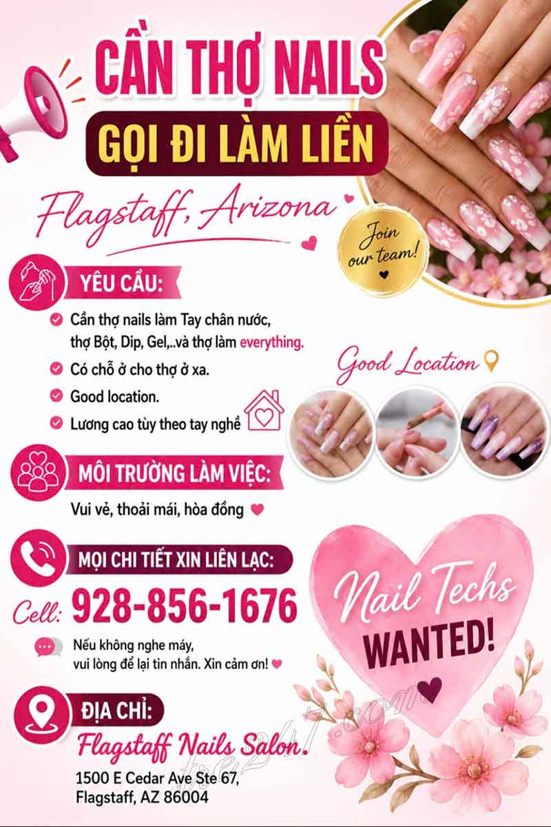 Cần Thợ Nails Flagstaff, Arizona - Bột, Tay chân nước, Dip, Gel,