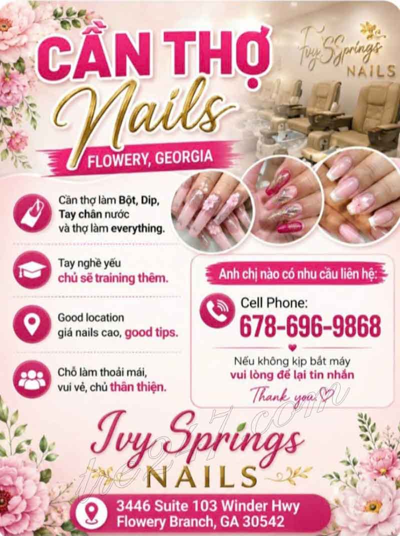 Cần Thợ Nails Flowery Branch, Georgia - Bột, Tay chân nước, Dip,