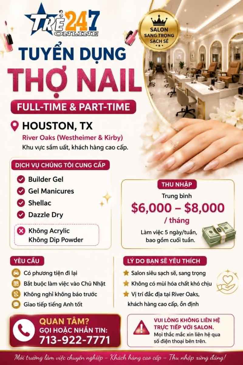 Cần Thợ Nails Houston, Texas