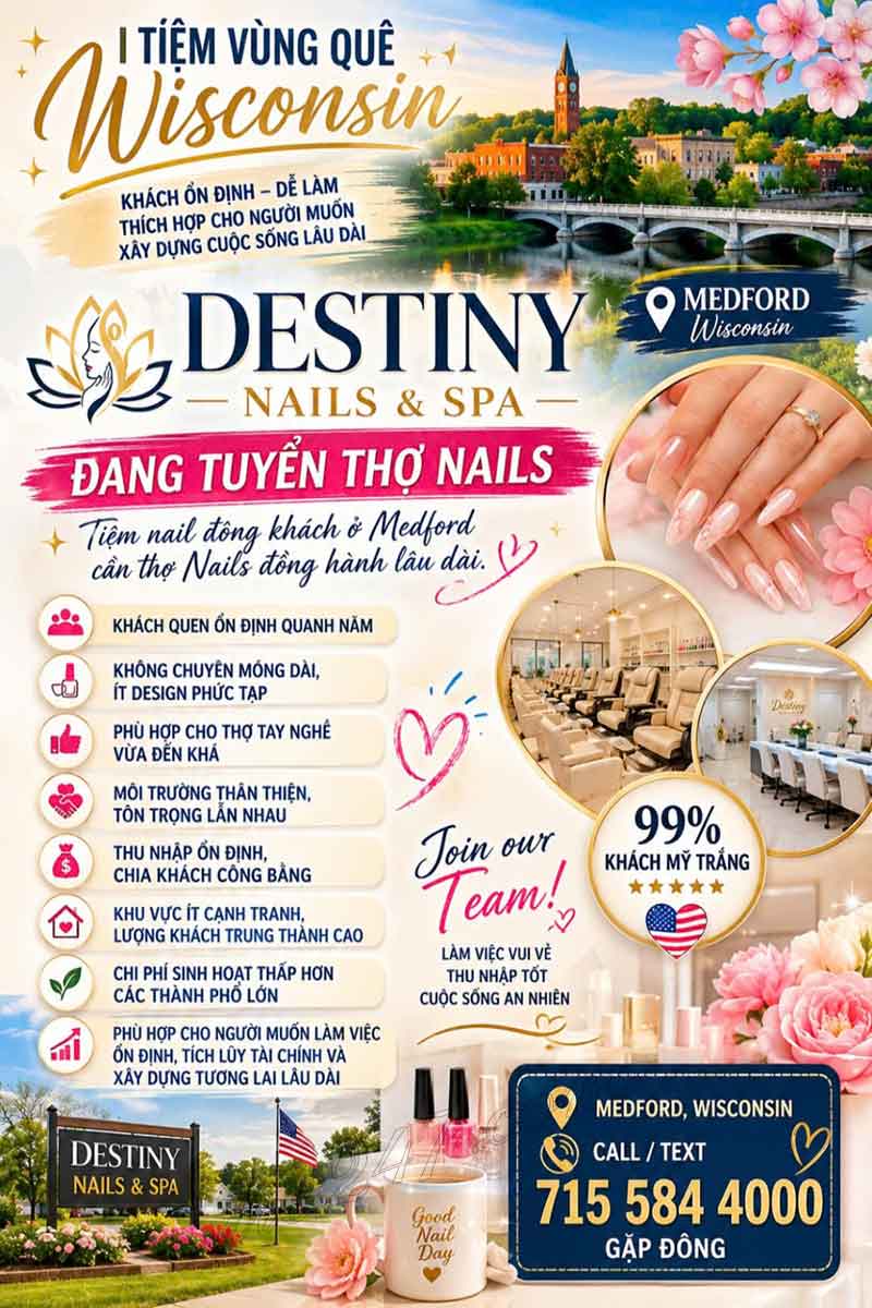 Cần Thợ Nails MEDFORD, Wisconsin - Bột, Tay chân nước, Dip, Gel,