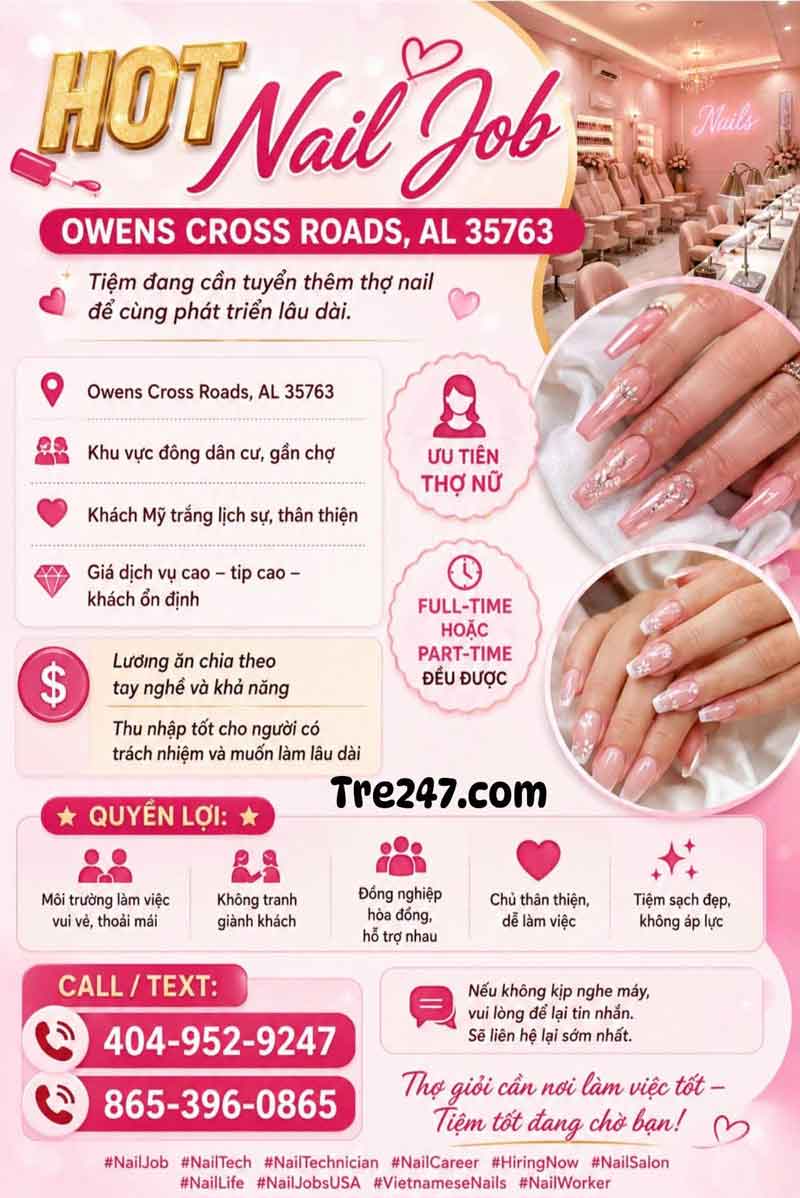 Cần Thợ Nails Owens Cross Roads, Alabama
