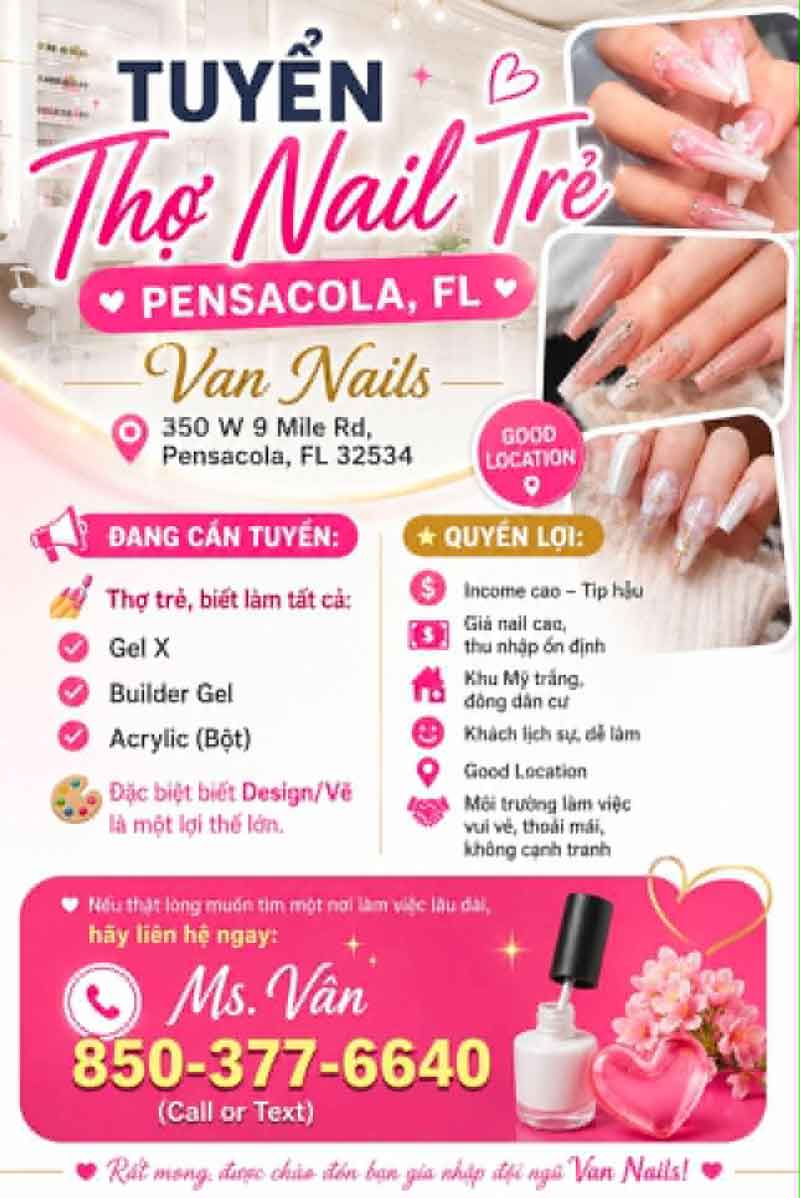 Cần Thợ Nails Pensacola, Florida