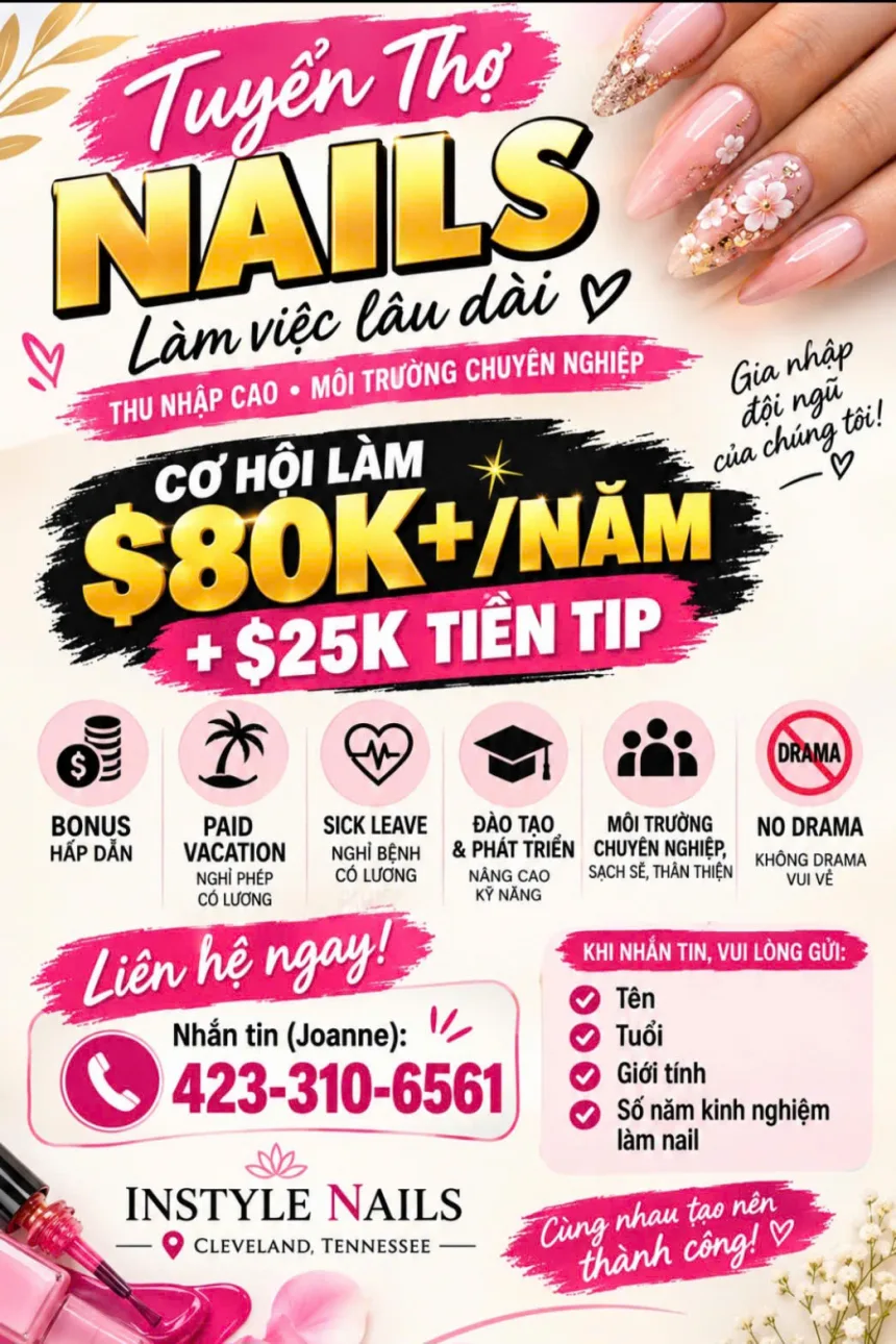 Cần Thợ Nails Vùng Cleveland, Tennessee - Gel, Design