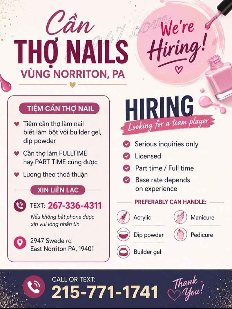 Cần Thợ Nails Vùng Norristown, Pennsylvania - Bột, Tay chân nước, Dip,
