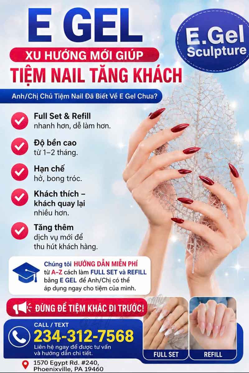 E GEL – XU HƯỚNG MỚI GIÚP TIỆM NAIL TĂNG KHÁCH