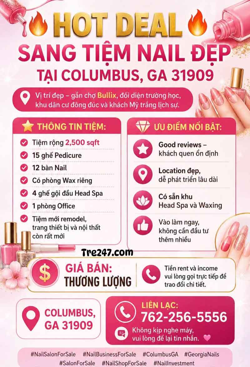 Sang Tiệm Nails Columbus, Georgia - Income Tốt