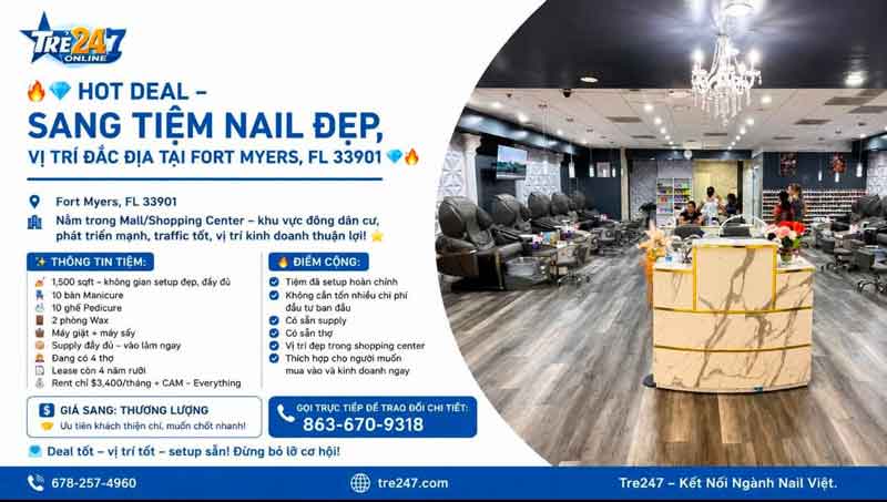 Sang Tiệm Nails Fort Myers, Florida - Income Tốt