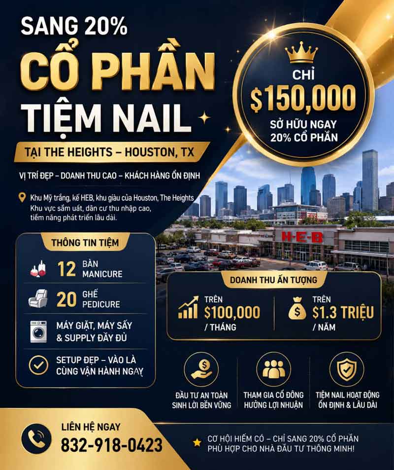 Sang Tiệm Nails Houston, Texas - Income Tốt