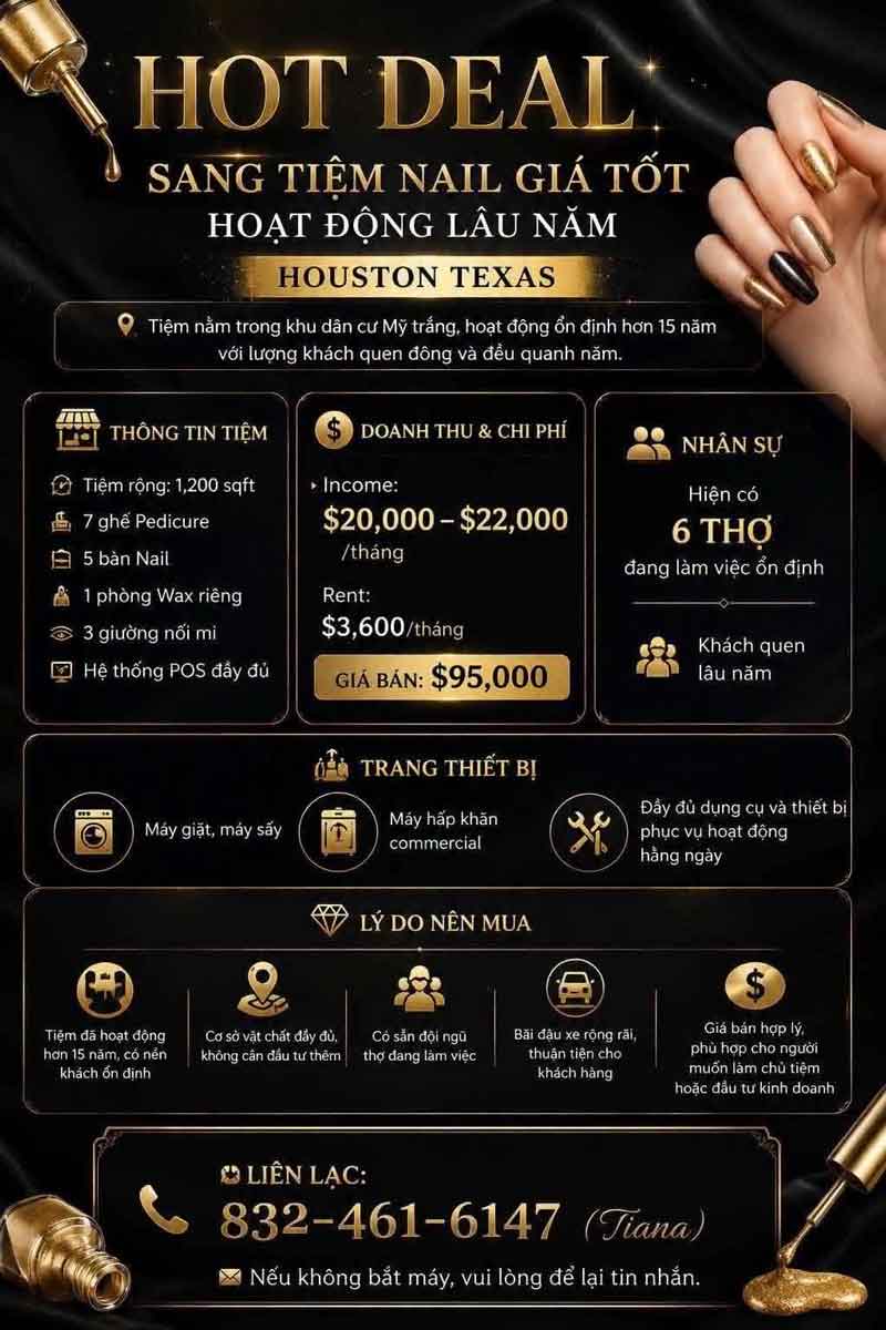 Sang Tiệm Nails - Income Tốt