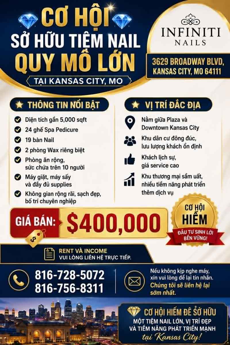 Sang Tiệm Nails Kansas City, Missouri - Income Tốt