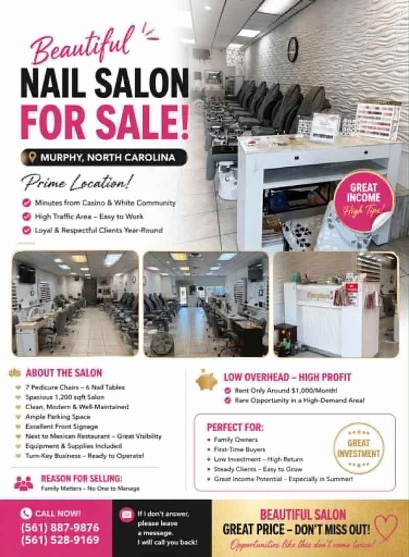 Sang Tiệm Nails Murphy, North Carolina - Income Tốt