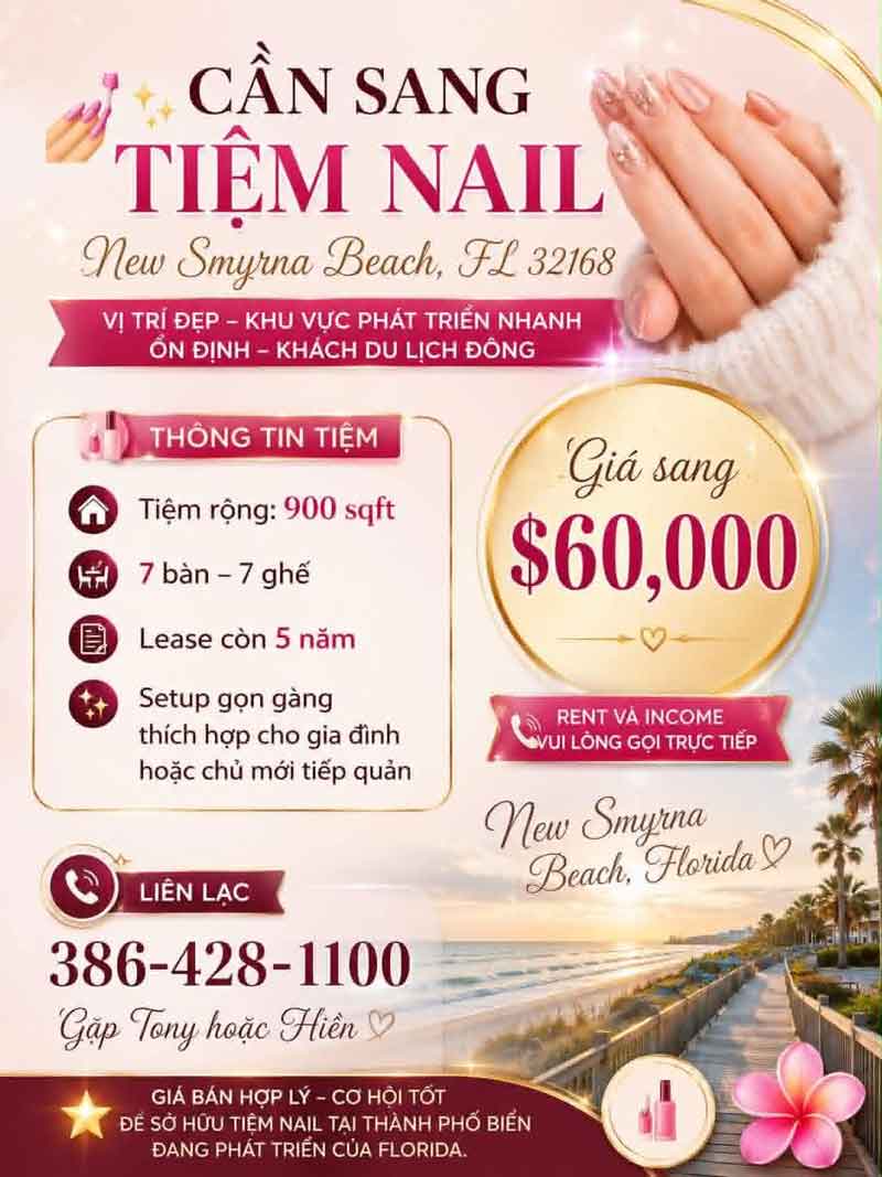 Sang Tiệm Nails New Smyrna Beach, Florida - Income Tốt