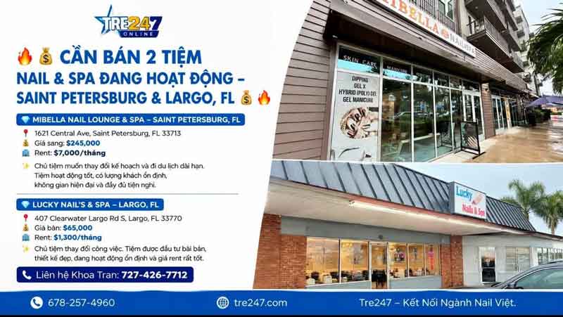 Sang Tiệm Nails Saint Petersburg, Florida - Giá Sang Tốt
