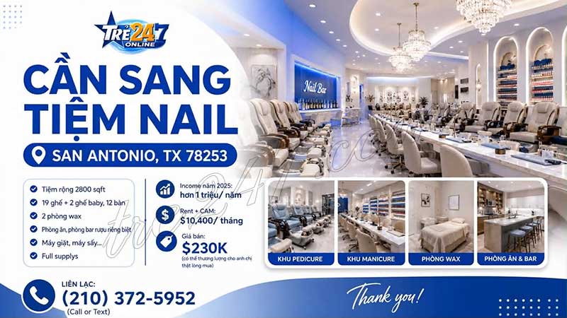 Sang Tiệm Nails San Antonio, Texas - Income Tốt