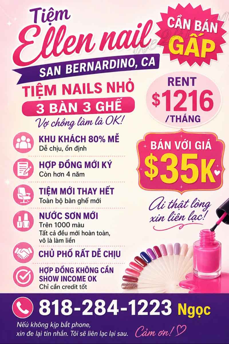 Sang Tiệm Nails San Bernardino, California - Income Tốt
