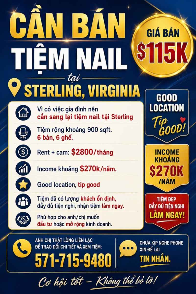 Sang Tiệm Nails Sterling, Virginia - Income Tốt