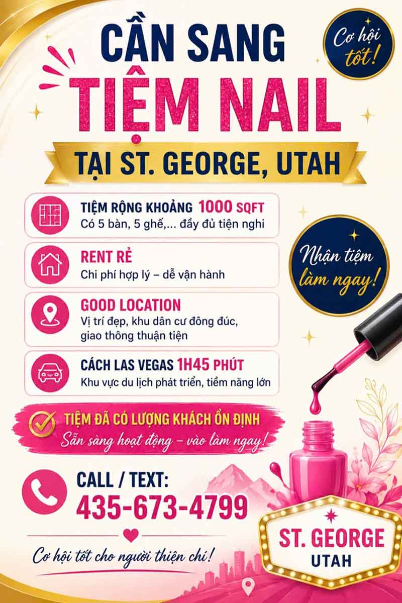 Sang Tiệm Nails Tại George, Utah - Rent Rẻ