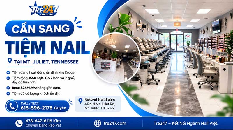 Sang Tiệm Nails Tại Mount Juliet, Tennessee