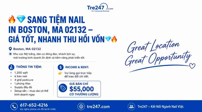 Sang Tiệm Nails West Roxbury, Massachusetts - Income Tốt