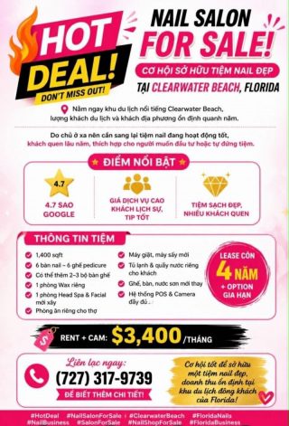 Sang Tiệm Nails Beach, Florida - Income Tốt